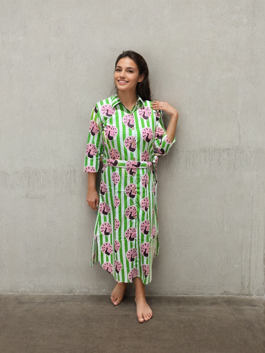 Peacock Stripes Dress