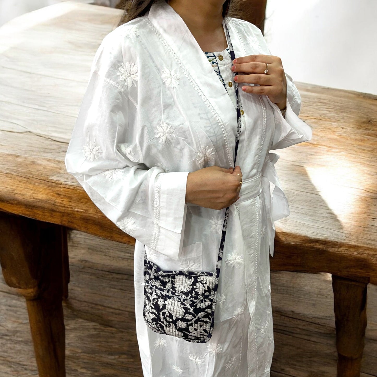 Anokhi Textile’s Cotton Handblock Quilted Sling Bag