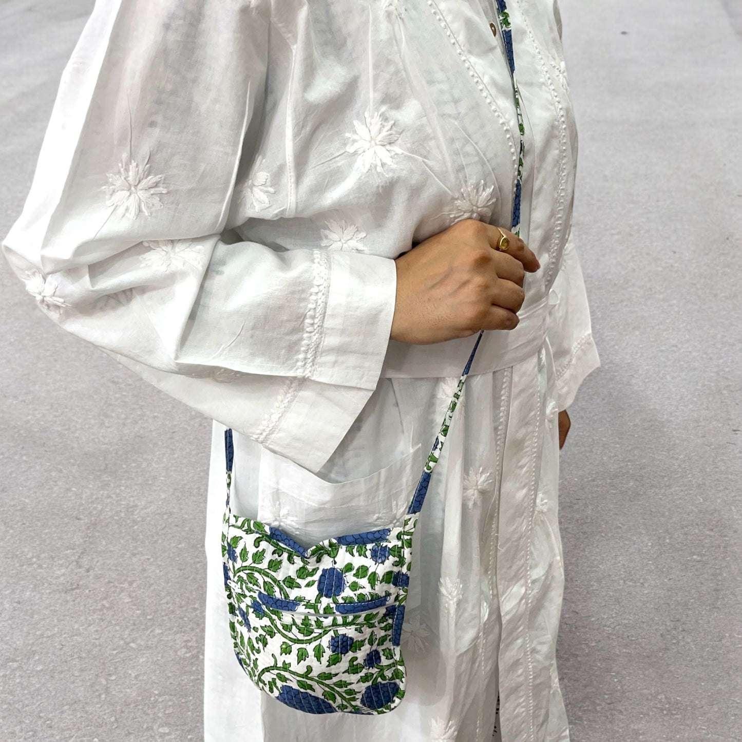 Anokhi Textile’s Cotton Handblock Quilted Sling Bag