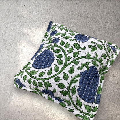 Handblock Printed Quilted Pouches with Zip Closure