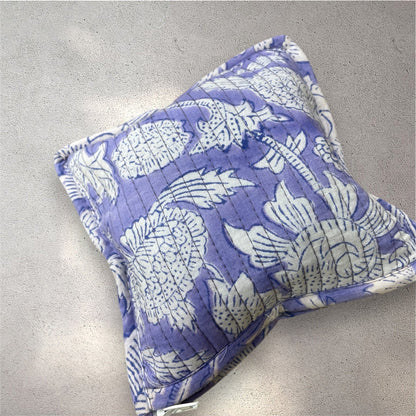 Handblock Printed Quilted Pouches with Zip Closure