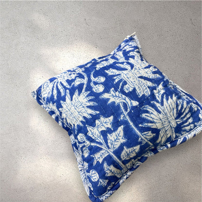 Handblock Printed Quilted Pouches with Zip Closure