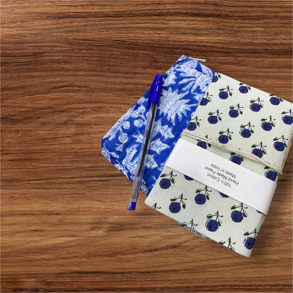 Handblock Printed Quilted Pouches with Zip Closure