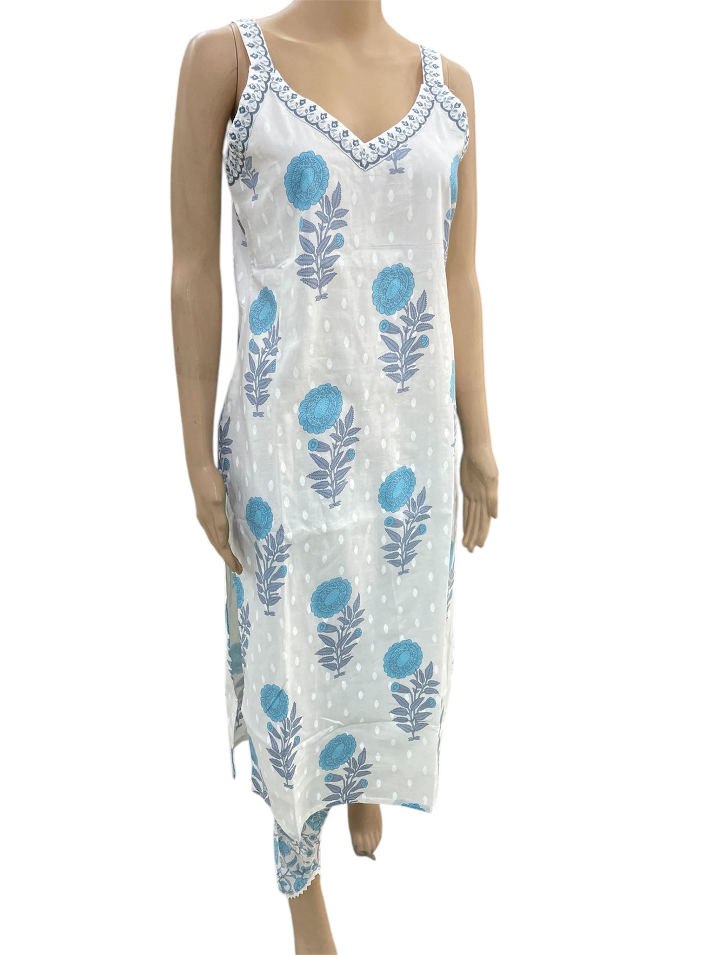 Summer Vibes with Blue-White Summer Suit Set