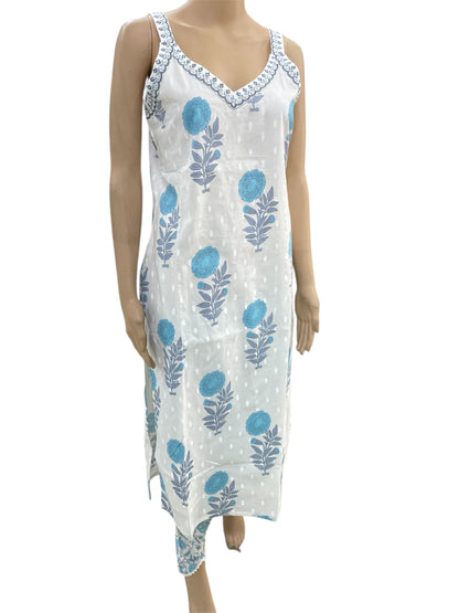 Summer Vibes with Blue-White Summer Suit Set