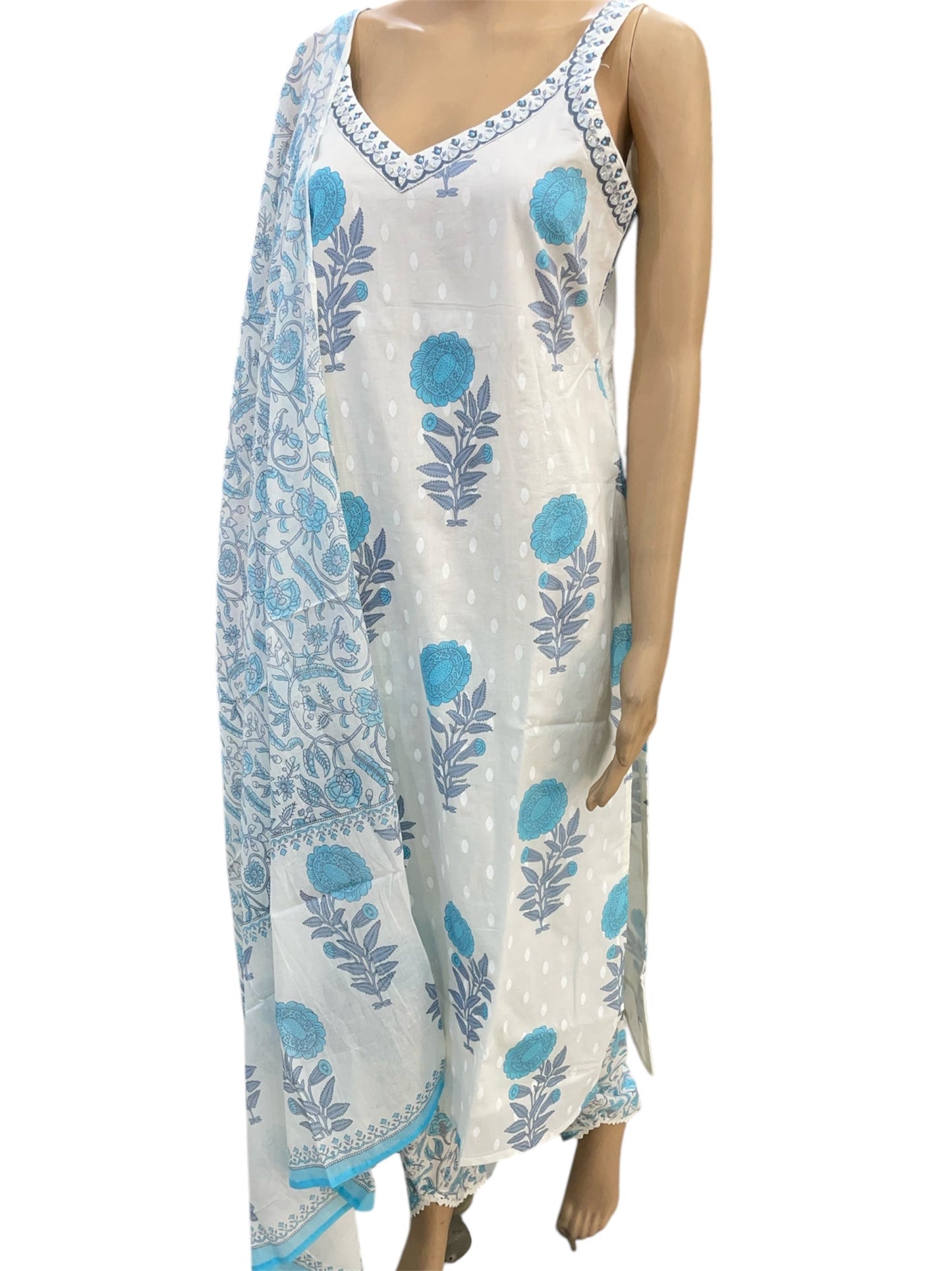 Summer Vibes with Blue-White Summer Suit Set