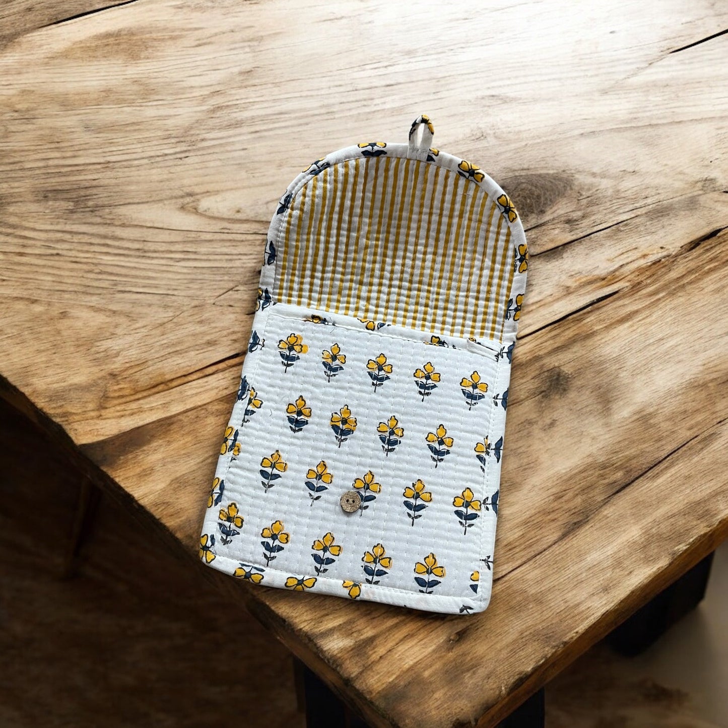 Anokhi Textiles Handblock Quilted Pouch