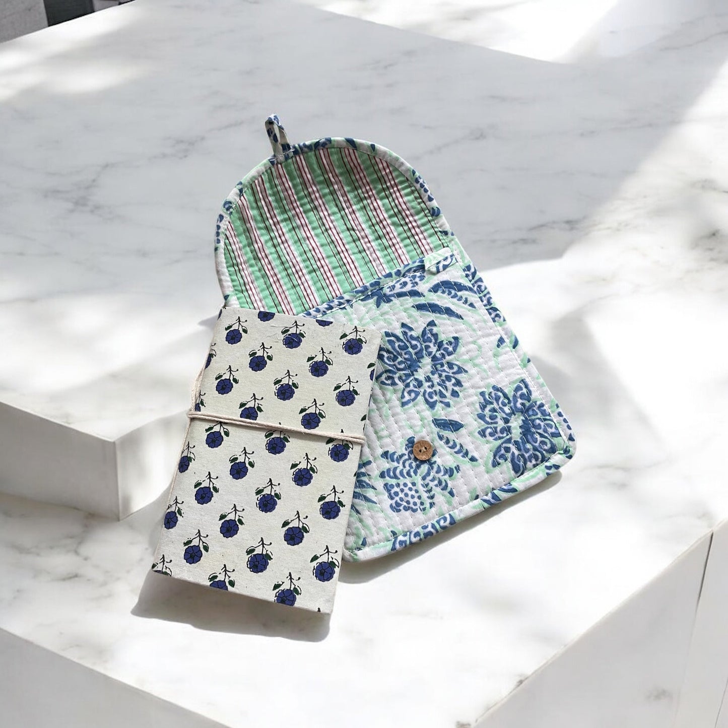 Anokhi Textiles Handblock Quilted Pouch