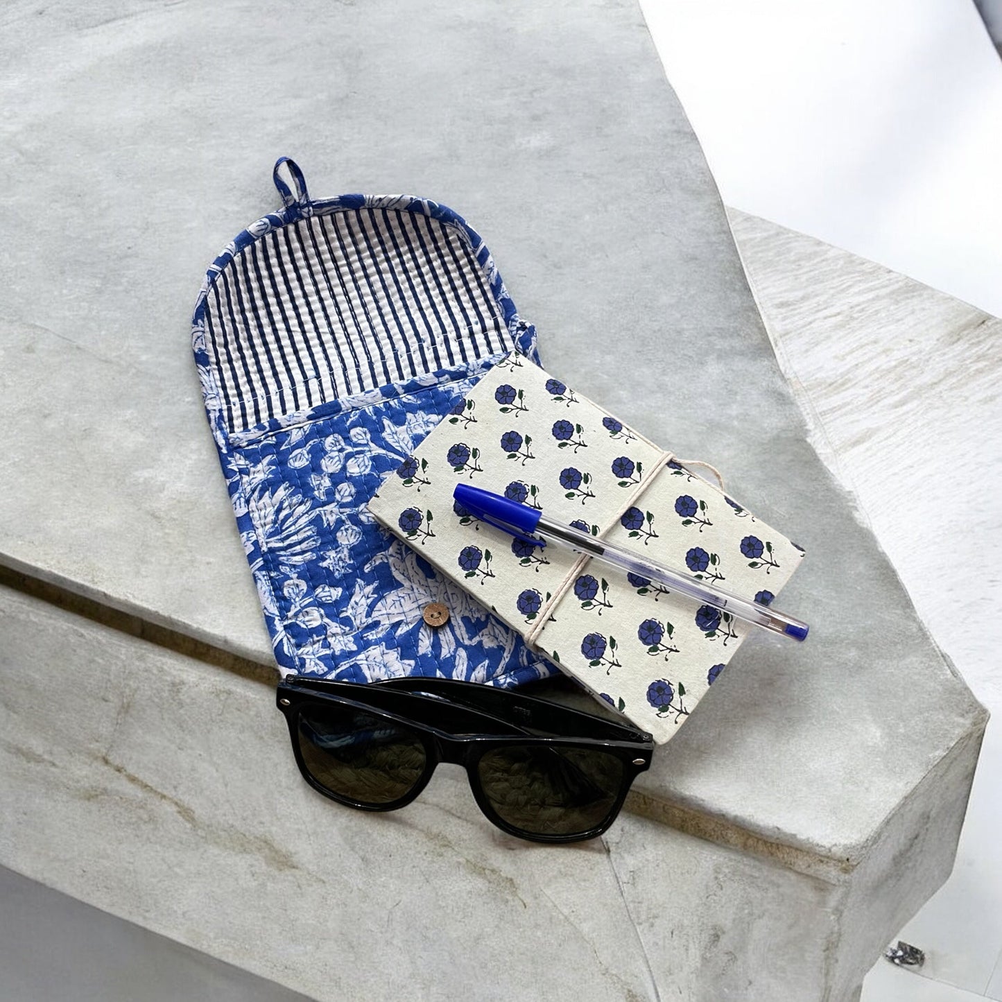 Anokhi Textiles Handblock Quilted Pouch