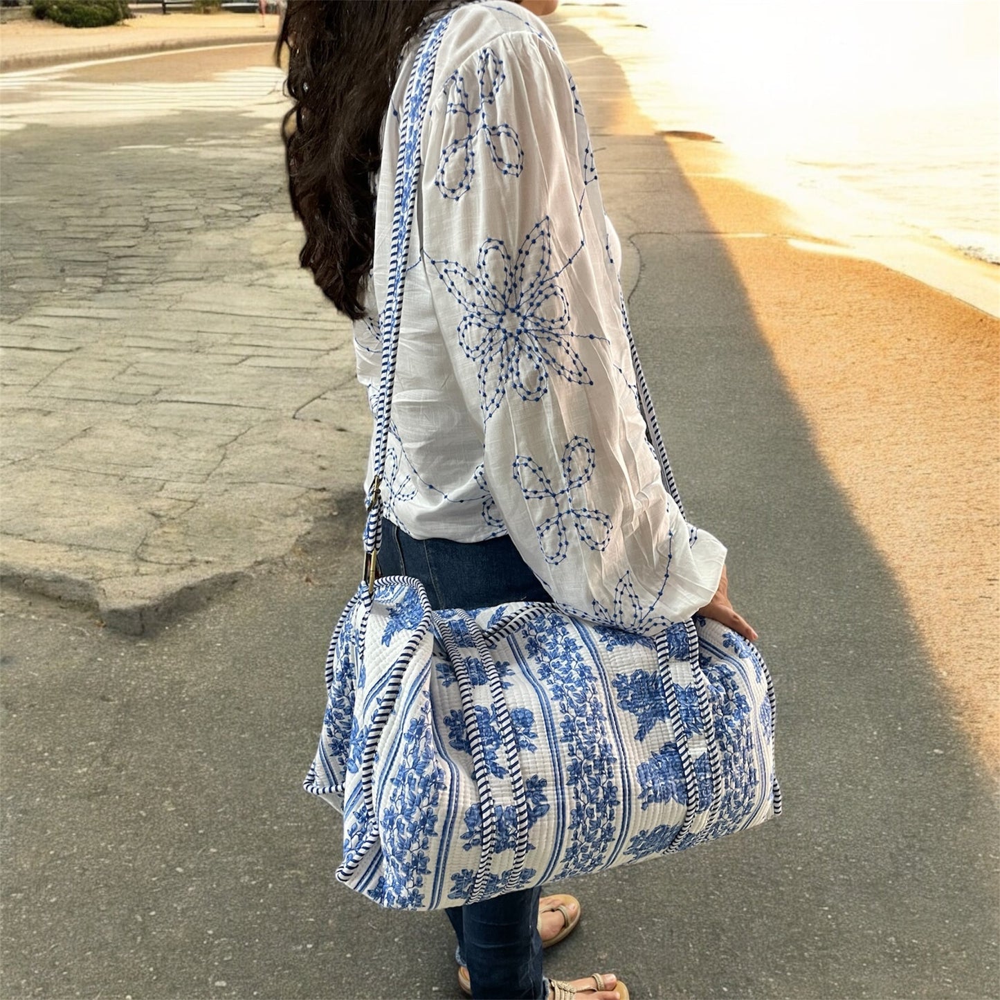 Cotton Quilted Duffel Bag