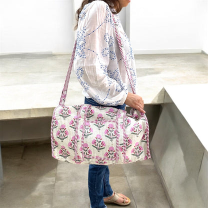 Cotton Quilted Duffel Bag