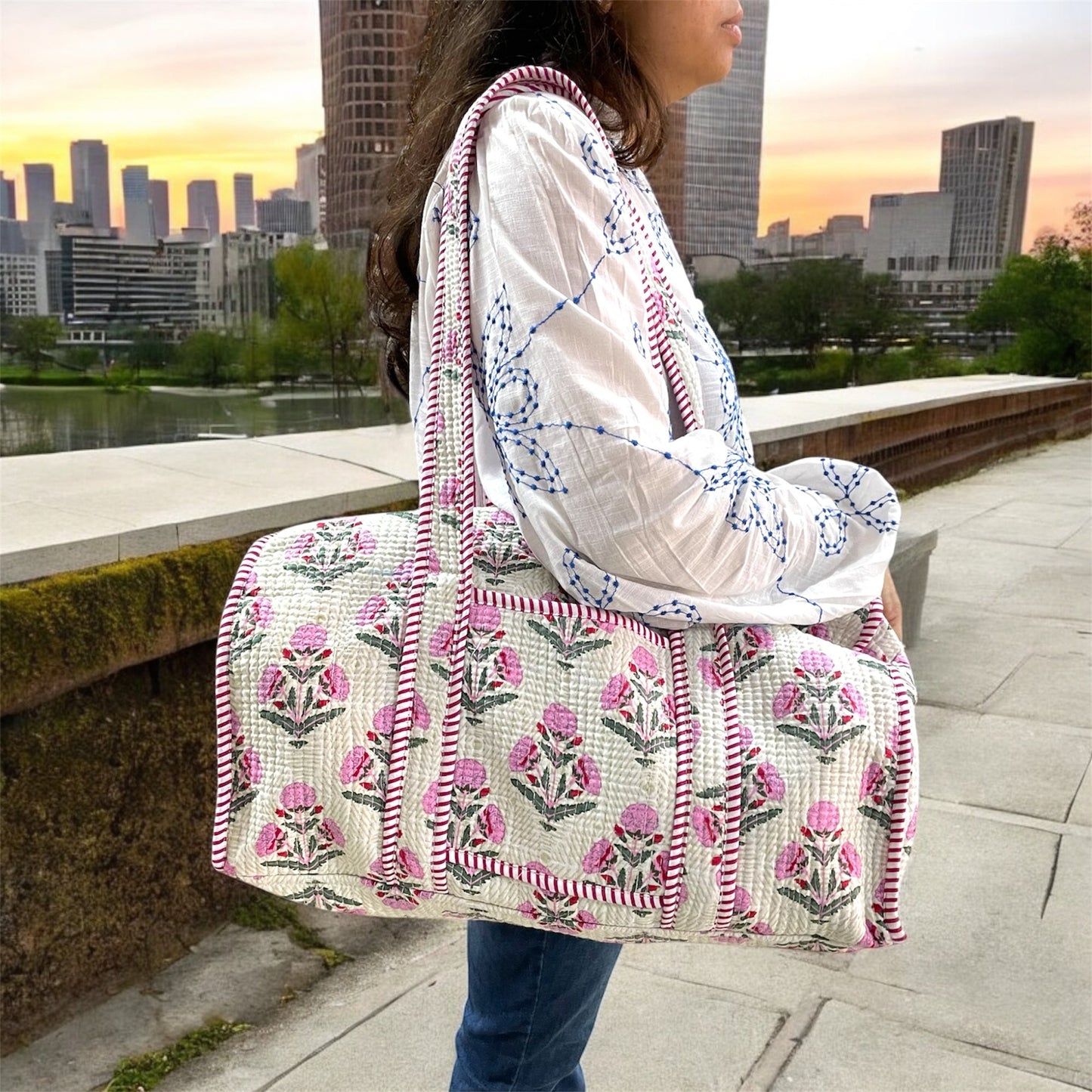 Cotton Quilted Duffel Bag