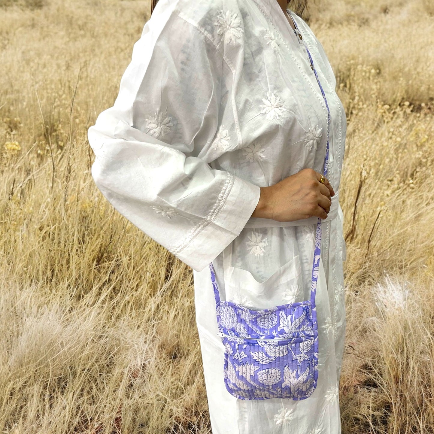 Anokhi Textile’s Cotton Handblock Quilted Sling Bag