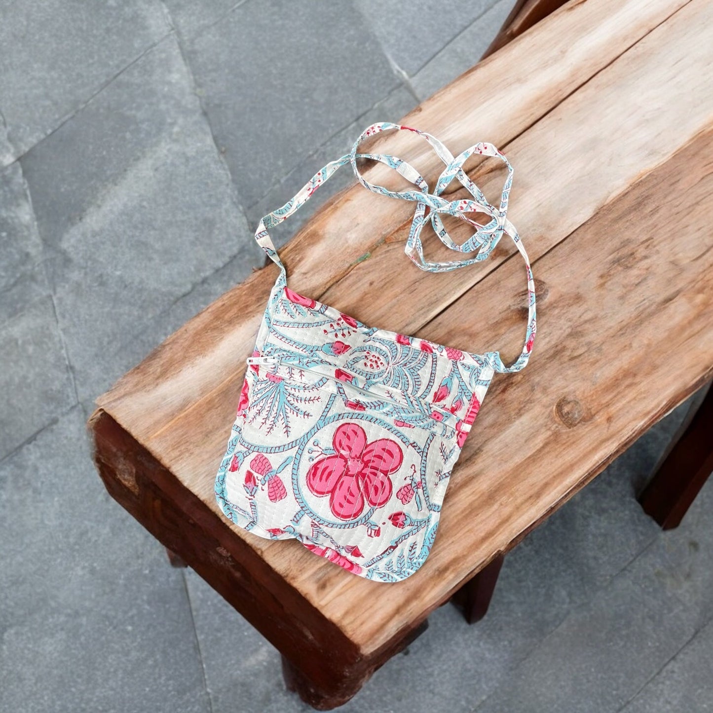 Anokhi Textile’s Cotton Handblock Quilted Sling Bag