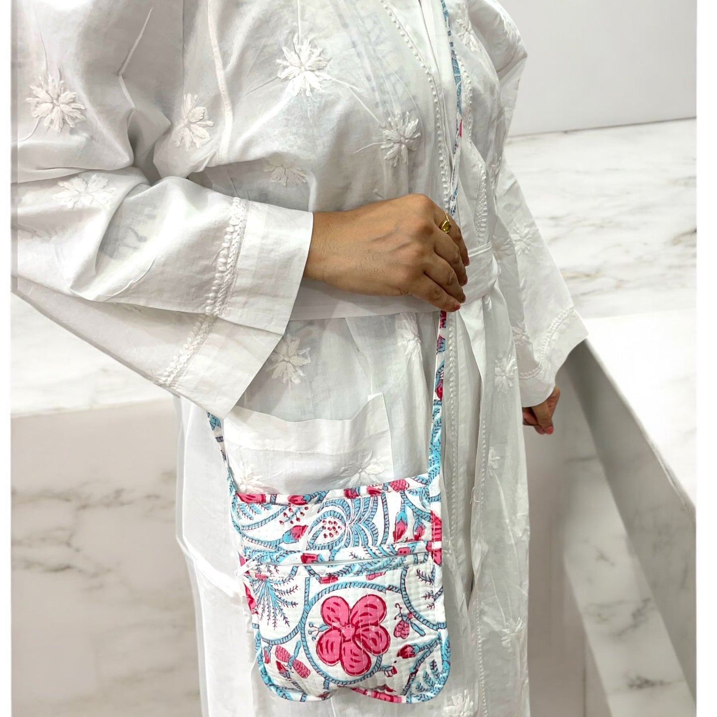 Anokhi Textile’s Cotton Handblock Quilted Sling Bag