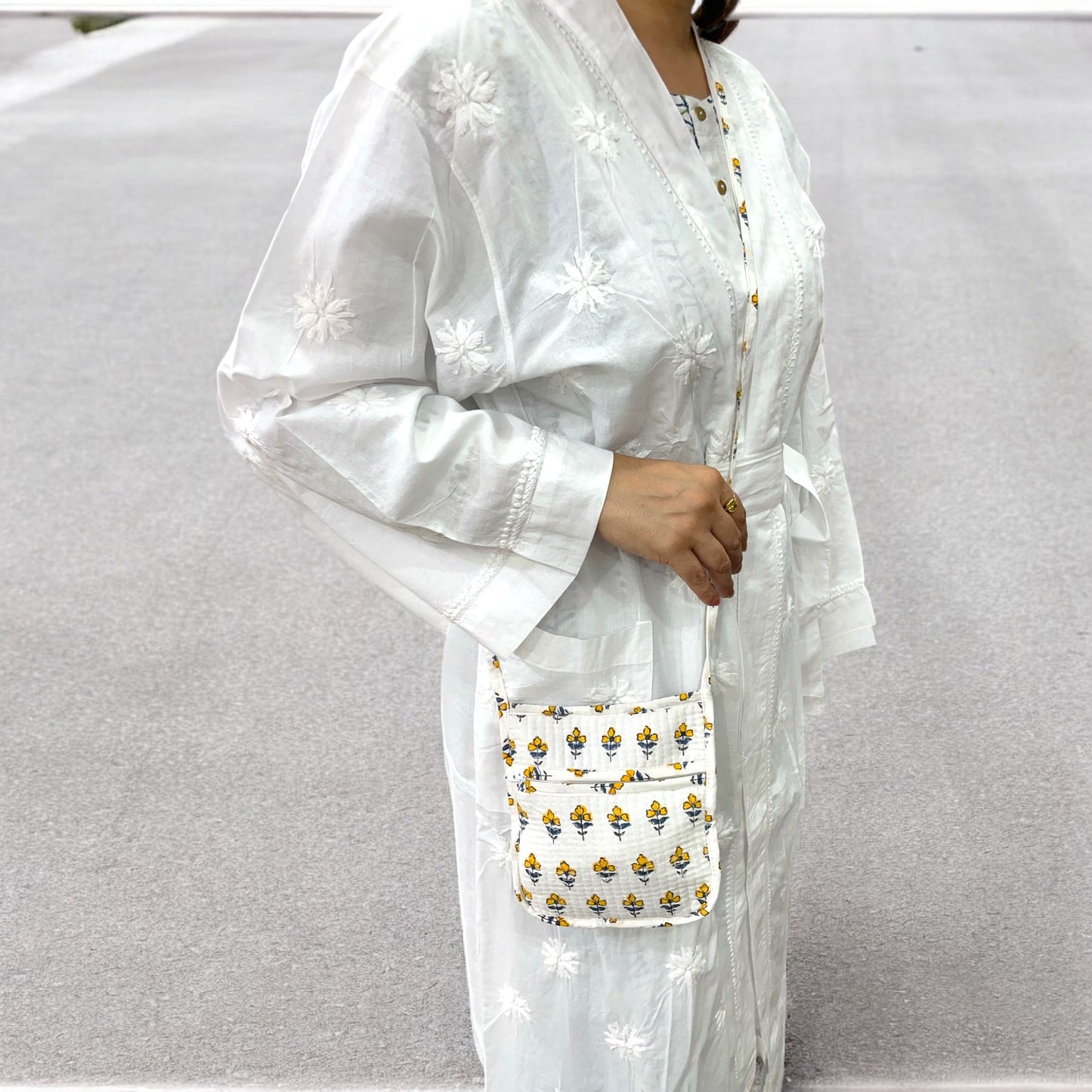 Anokhi Textile’s Cotton Handblock Quilted Sling Bag