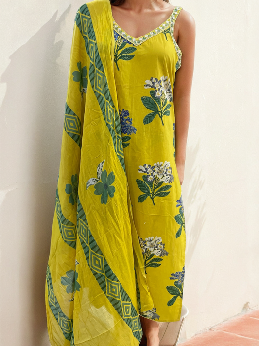 Summer Vibes with Yellow Summer Suit Set